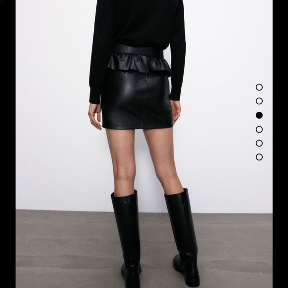 NWT Zara Belted Faux Leather Skirt Size L - Picture 2 of 13
